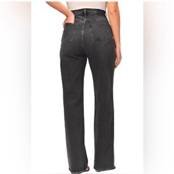 Abercrombie The 90s Slim Straight Curve Love Black Jeans Crossover Sz 2 Short - Picture 3 of 8